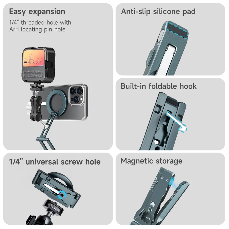 XILETU Magnetic Phone Tripod Stand with Foldable Desktop Holder