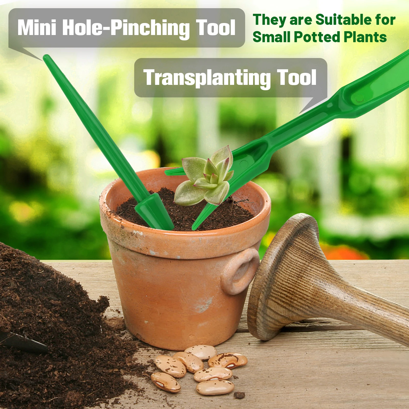 4PCS Seeder Garden Plastic Household Plant Garden Tool Set Seeding Transplanting Machine Soil Punch Cuttage Seedling Raising garden auger bits handheld planting tool