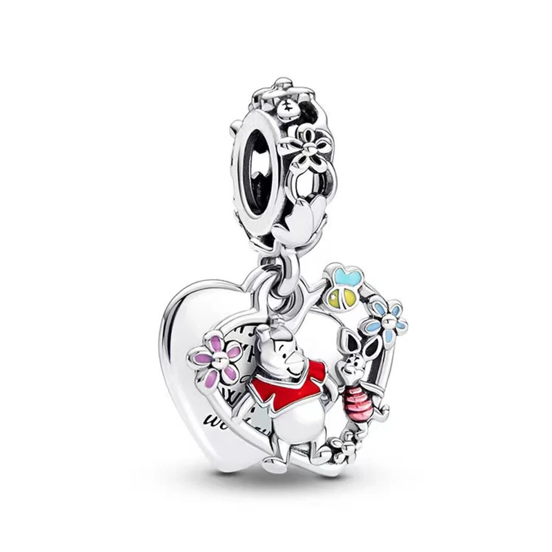 Fit Pandora Disney Alice in Wonderland The Mad Hatter Tea Party Charms  Bracelet Women Jewelry Accessories Cheshire Cat Beads DIY