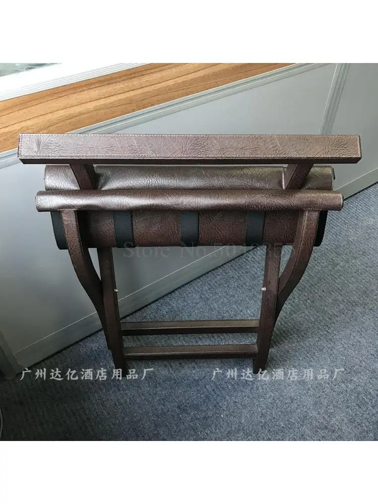 Room set leather luggage rack hotel suite leather racks bedroom folding floor home storage rack vertical