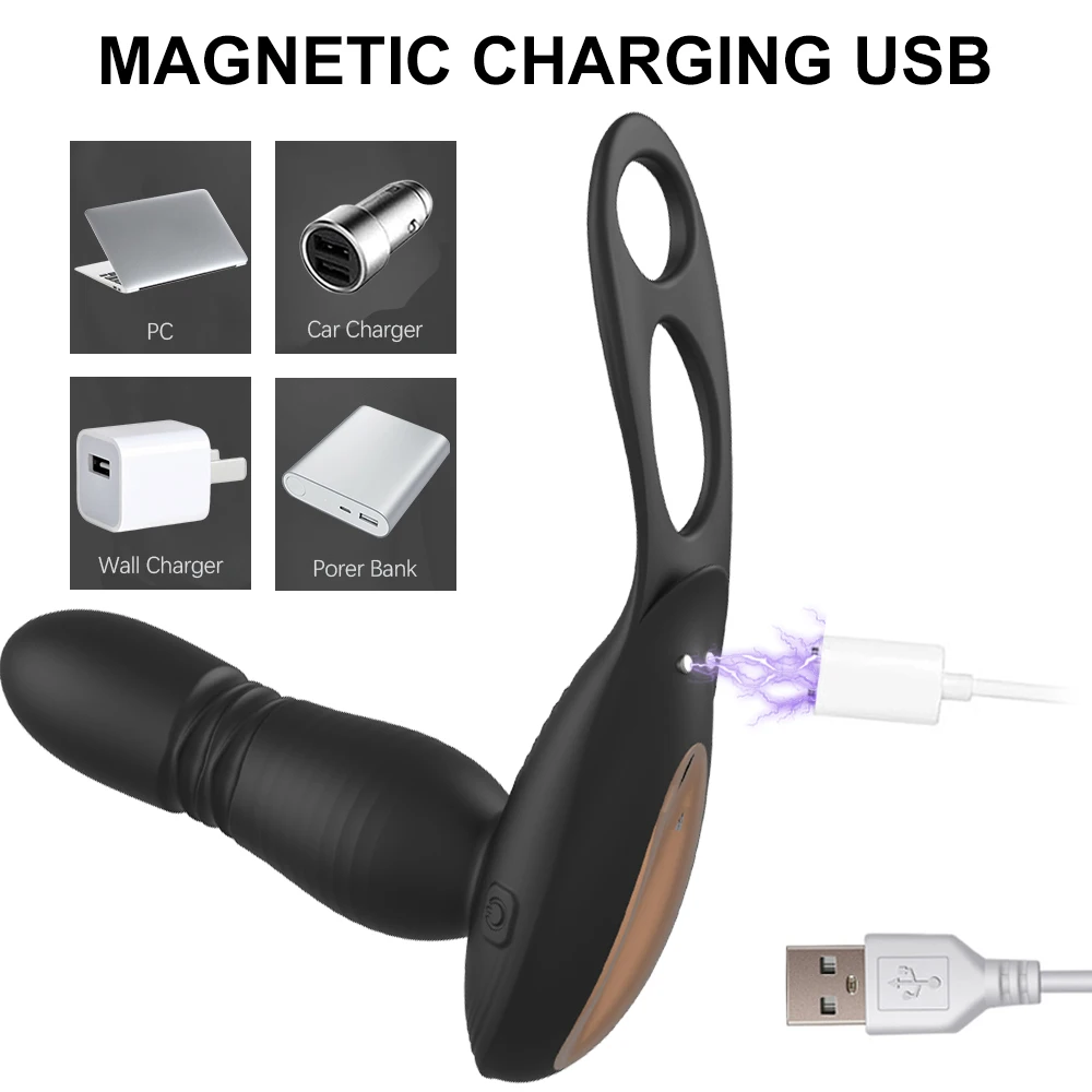 Plug Telescopic Anal Vibrators Male Prostate Massage Wireless Control Silicone Stimulate Butt Delay Ejacul_voghion.com