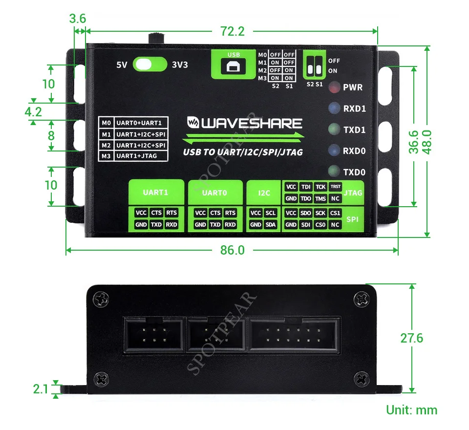 Suporta Múltiplas Interfaces, Compatível com 3.3V, 5V,