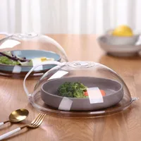 Protection anti-éclaboussures pour micro-ondes, couvercle de cuisson résistant aux hautes températures avec évent vapeur et poignée, couvercle transparent pour assiette 4