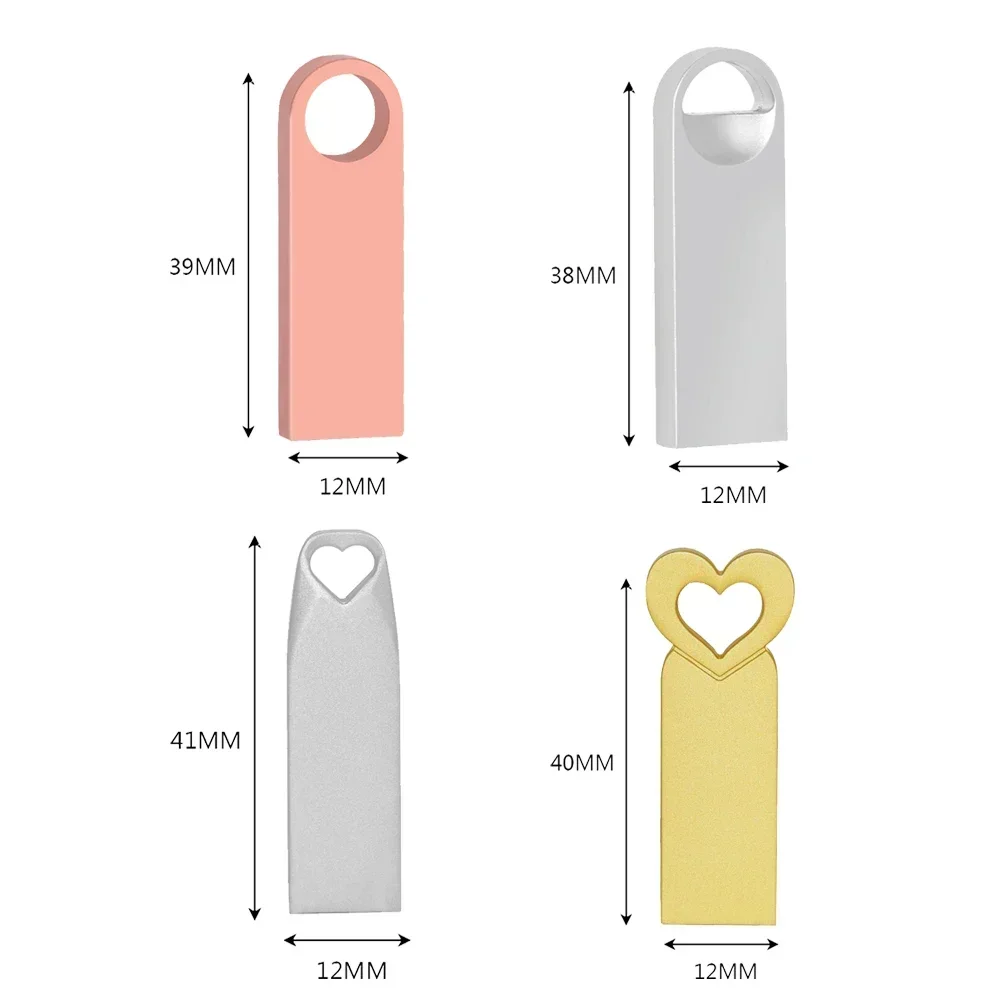 개/몫 pendrive 금속 USB 플래시 드라이브 8 기가 바이트 16 기가 바이트 32 기가 바이트 64 기가 바이트 128 기가 바이트 펜 드라이브 USB 2.0 미니 메모리 스틱 U 디스크 cle us