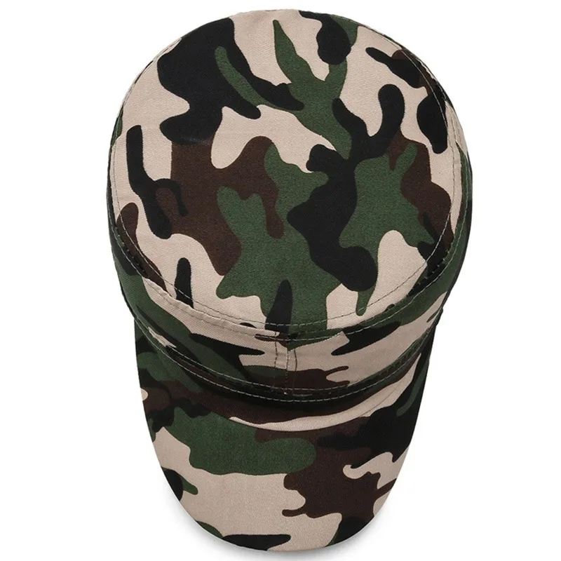 Camouflage Flat Cap Baseball Hat Adjustable Sunshade Hat For Women Men Outdoor Sport Caps
