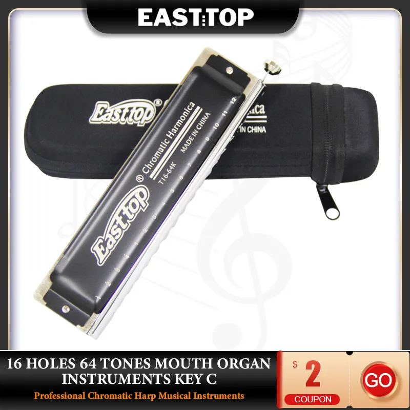 EASTTOP T16-64K 16 Holes 64 Tones Chromatic Harmonica Mouth Organ