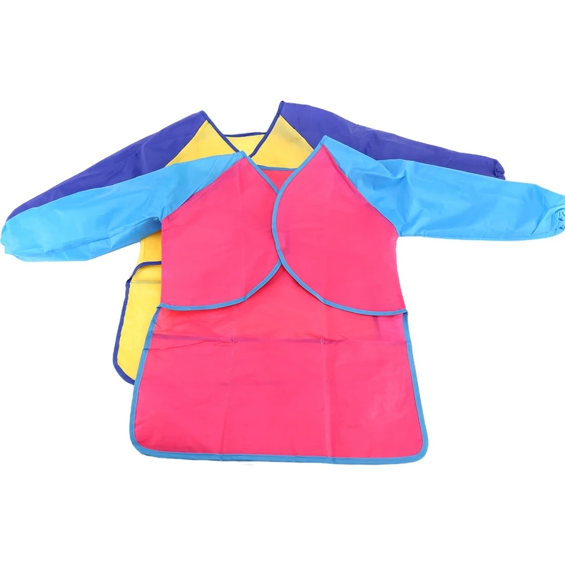 

Новая упаковка из 2 детских художественных дымочек, Детские Водонепроницаемые художественные фартуки с длинным рукавом и 3 карманами для реальных лет