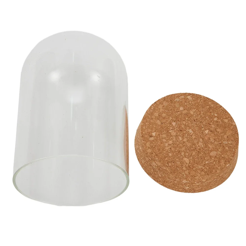 Transparent Dome Wooden Base Tabletop Display Glass Cover Preserved Flower Ornament Craft Dustproof Bell Jar Glass Container 5