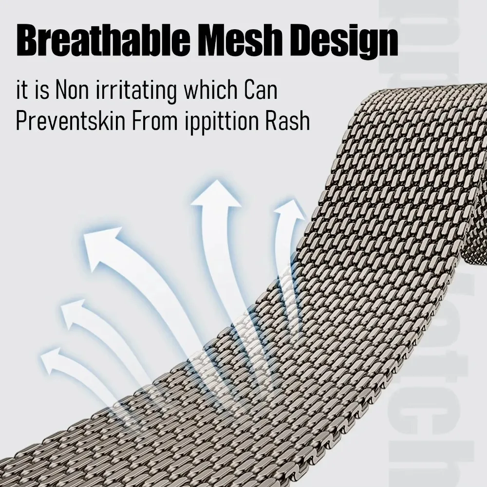 Elegant Steel Mesh Milanese Strap - Premium Metal Band