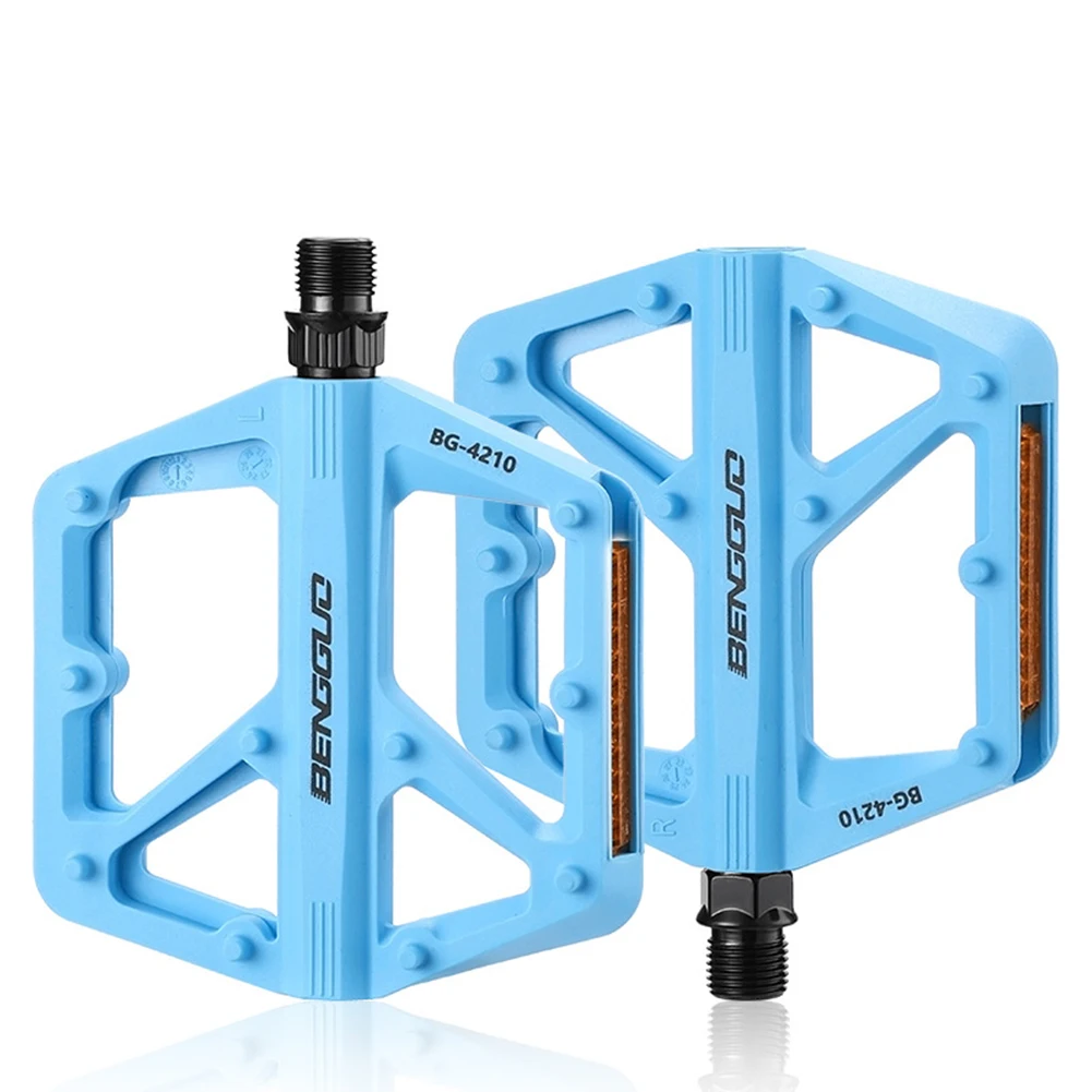Doppelte DU-Lager-Fahrradpedale aus Nylon mit Reflektor, ultraleichte Fahrradpedale, wasserdichte Fahrradplattformpedale, Fahrradzubehör – Detail 17