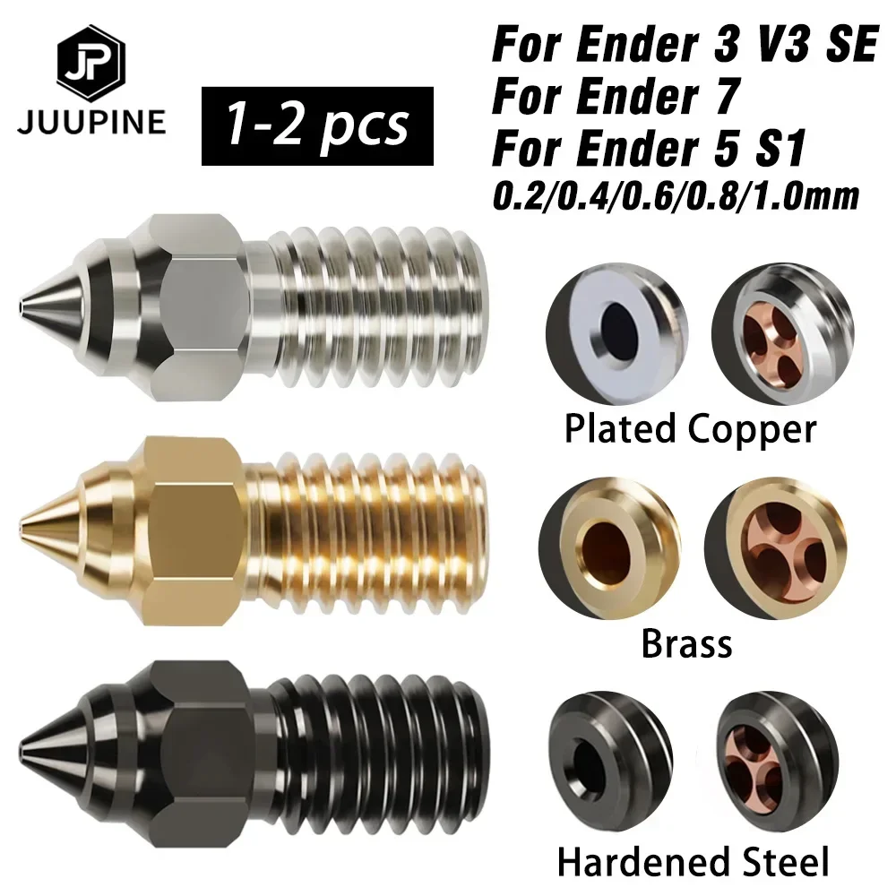 

Ender 3 V3 SE Nozzle Kit High Flow Brass Steel Nozzles CHT Nozzle For Spider Ender 7 Hotend Ender 5 S1 Plated Copper Nozzle