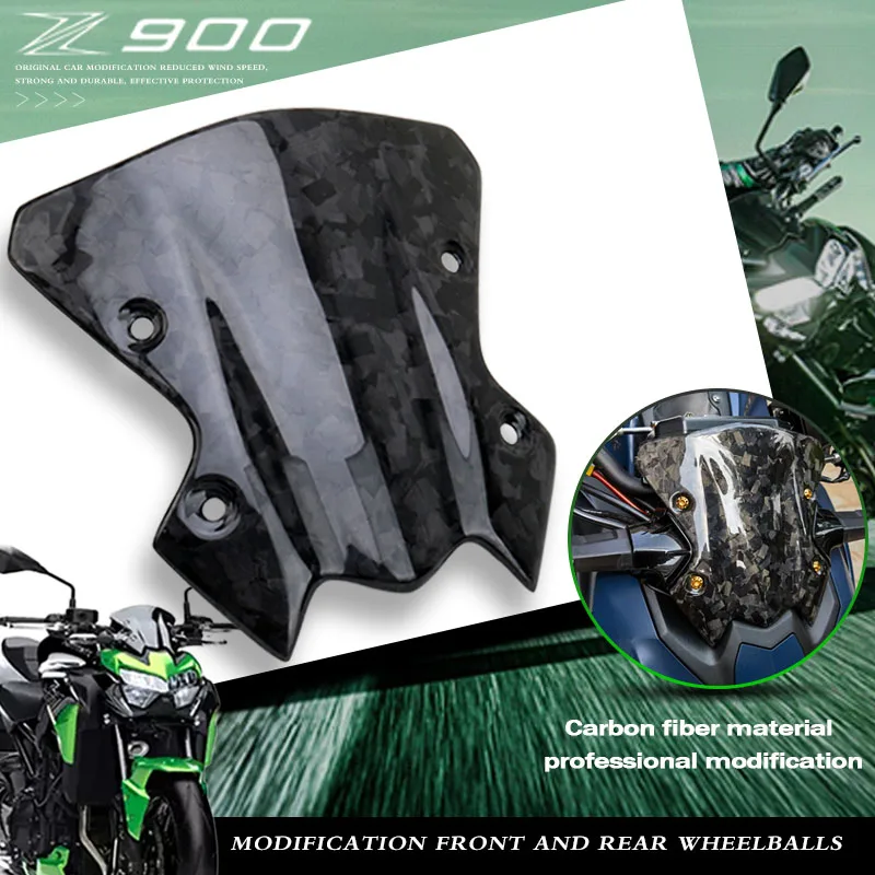 

Carbon Fiber Motorcycle Accessories Screen Windshield Fairing Windscreen For KAWASAKI Z900 2020 2021 2022 2023 2024