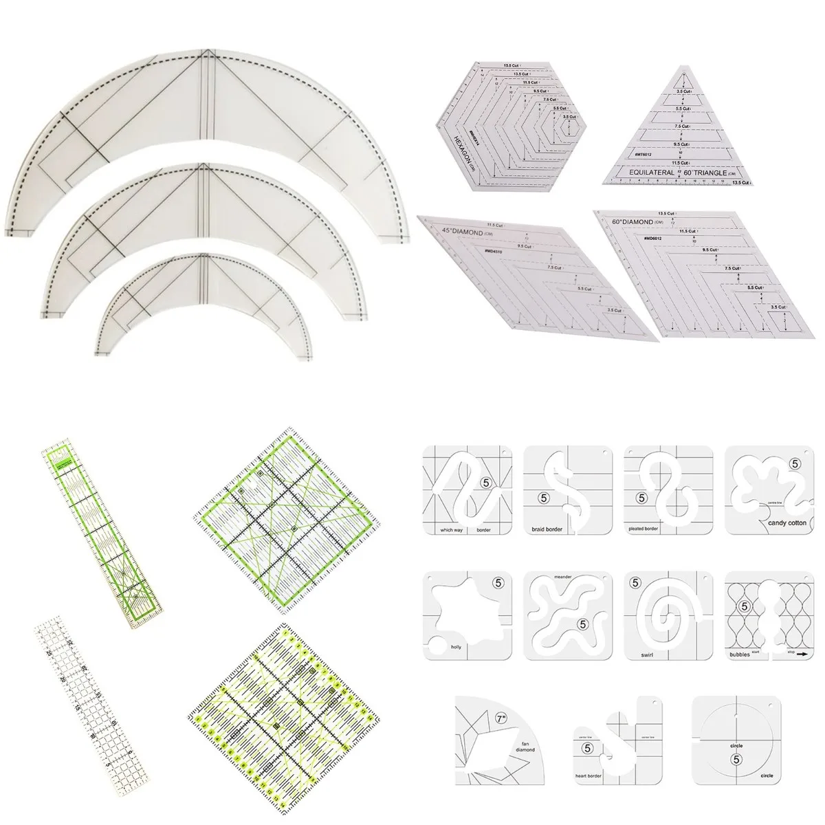 1-Table-Mat-Patchwork-Ruler-Braided-Twist-Template-Acrylic-Sewing-Ruler ...