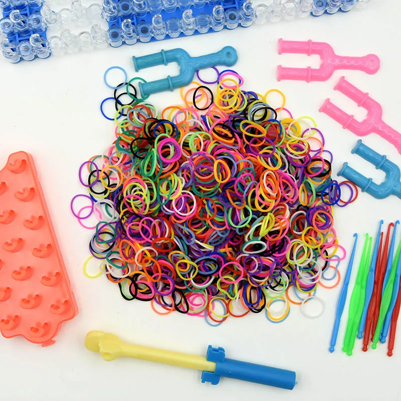 600 Pcs Refill Loom Rubber Bands Bracelet for Kids or Hair Rainbow Rubber Loom  Bands Make Woven Bracelet DIY Toys Christmas Gift