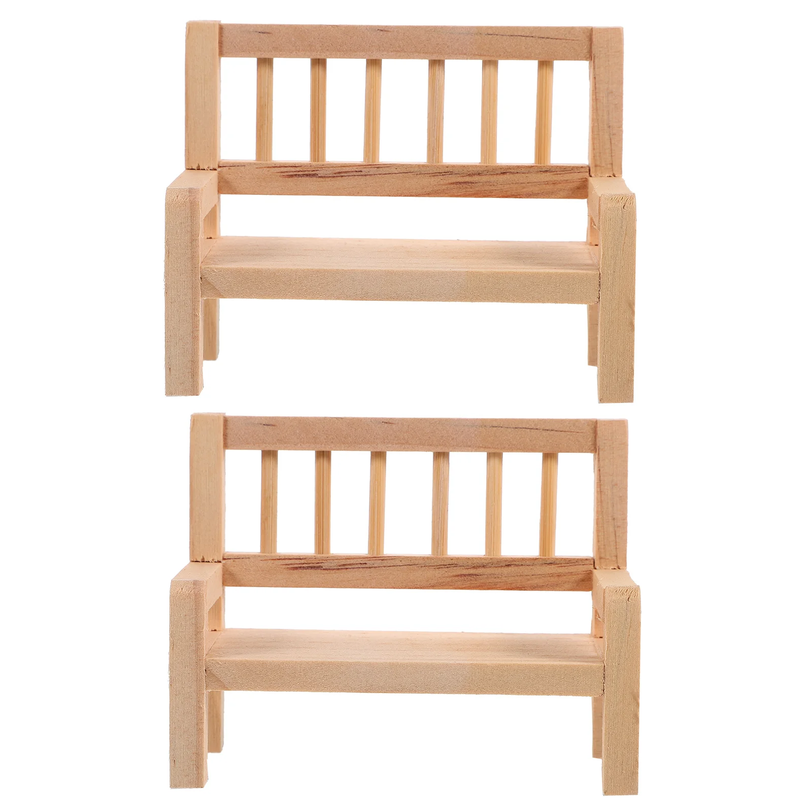 

Миниатюрная модель скамейки для дома, 2 шт., деревянная миниатюрная скамейка, модель мебели, Декор