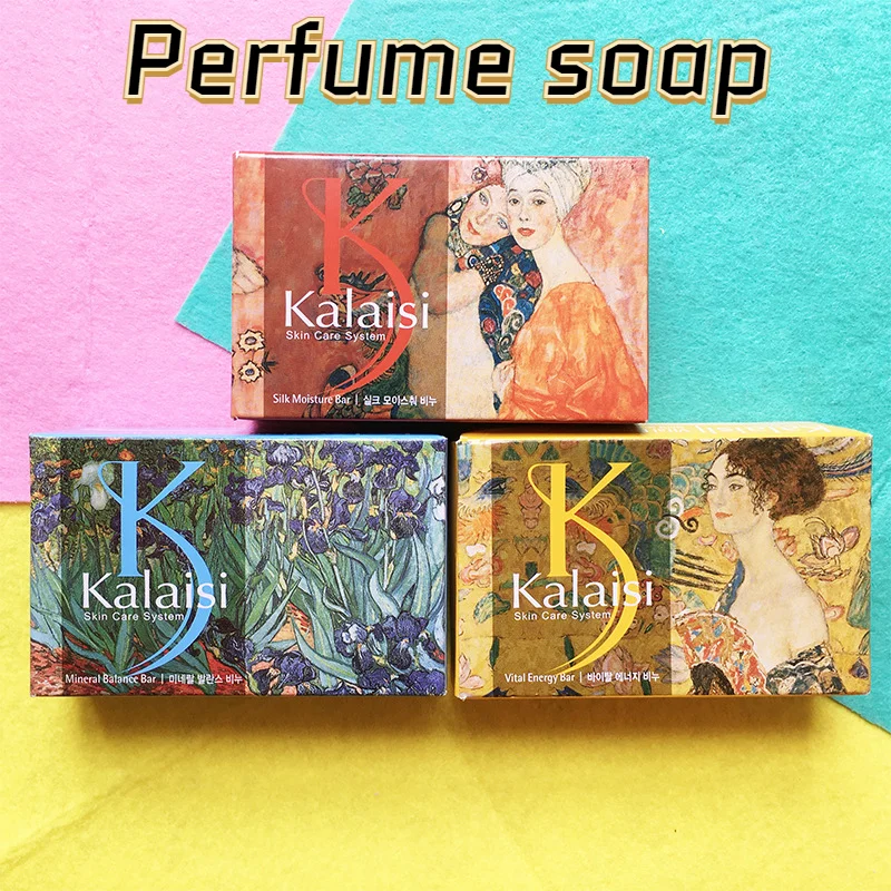 

Korean Imported Soap Kalaisi Famous Painting Essential Oil Face Wash Bath Perfume Soap 100g Cleans Oil Control Shrink Pores