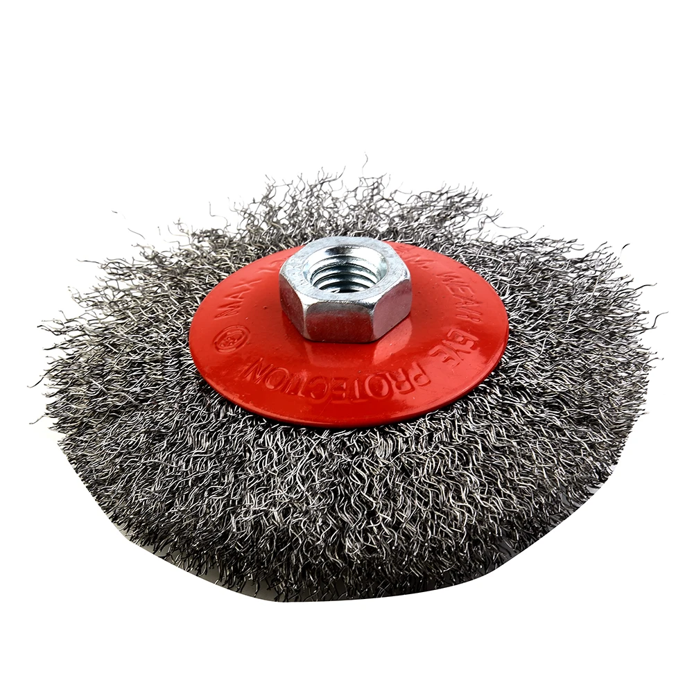 

100mm Stainless Steel Wire Bevel Brush Polishing Wheel Rust Remover For Angle Grinder Electric Drill M14 X 2 Female Thread