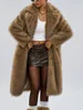 UCXQ Fashion Faux Fur Coat European Style Lapel All Match Covered Button Loose Casual Long Women's Coats 2025 New Winter 23C2945 3