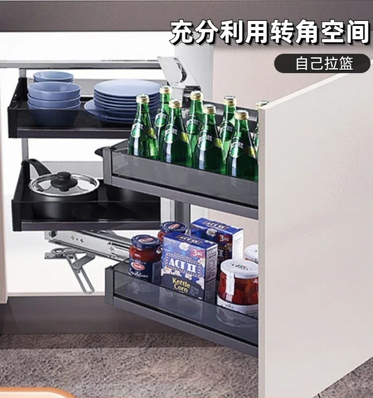 Corner Basket Storage Cupboard Kitchen Drawer Corner Kitchen Cabinet Shelf