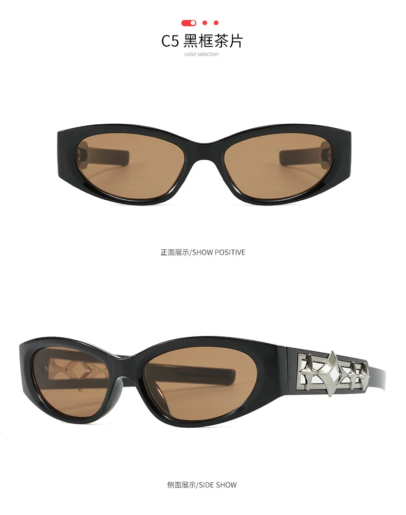 BOYSEEN Mode Y2K Stil Sonnenbrille Für Frau Marke Designer Trendy Sonnenbrille Mann OOTD Brillen UV400 Vintage Sonnenbrille – Detail 18