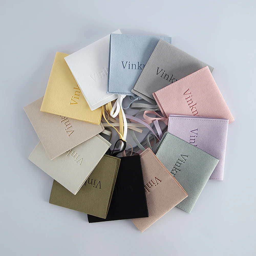 Microfiber Jewelry Packaging Gift Bags for Wedding Favor 6X6cm Personalized Custom Logo Chic Organizer Pouch Business Wholesale