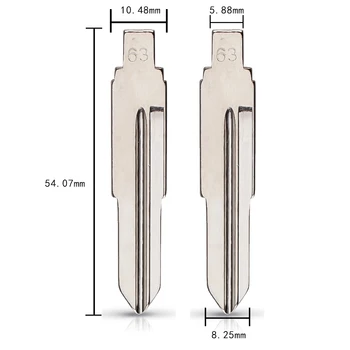 lama chiave per Chery 1 lama chiave per Chery - KEYYOU Metal Blank Uncut Flip KD Remote Key Blade Type 63 per Chery QQ6 NO