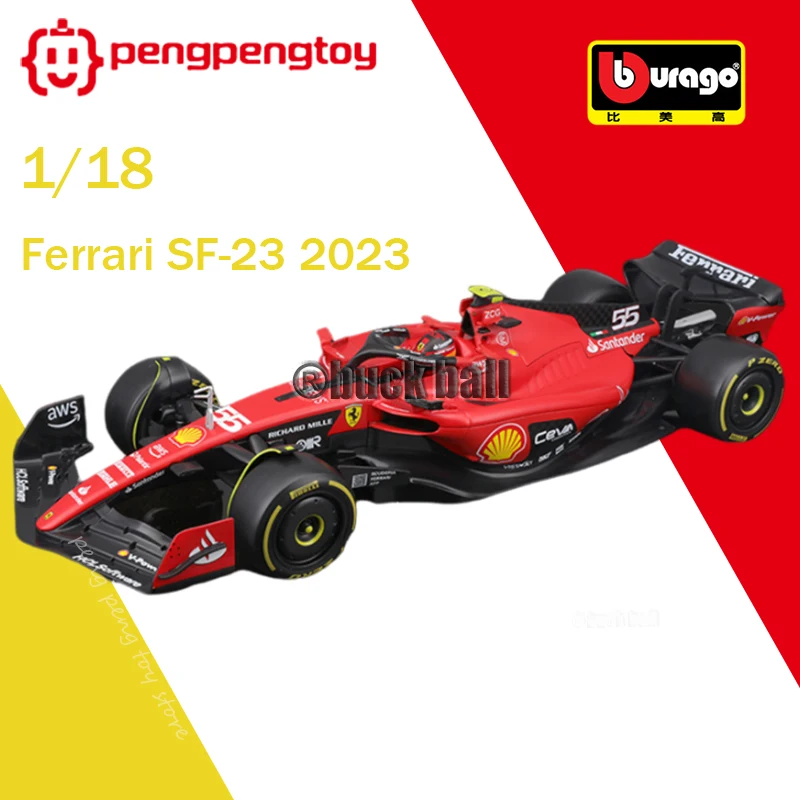 

Bburago 1:18 Ferrari SF-23 F1 Model 2023 Large Size Special Edition Season Sainz Alloy Vehicle Diecast Car Toy Collection Gift