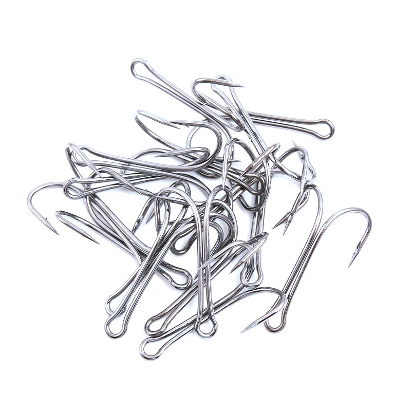 10/50/100PCS Long Shank Double Hook Barbed Weedless Fishing Hook Fly Tying for Jig Bass Fish Fishing Tackle For Soft Lures