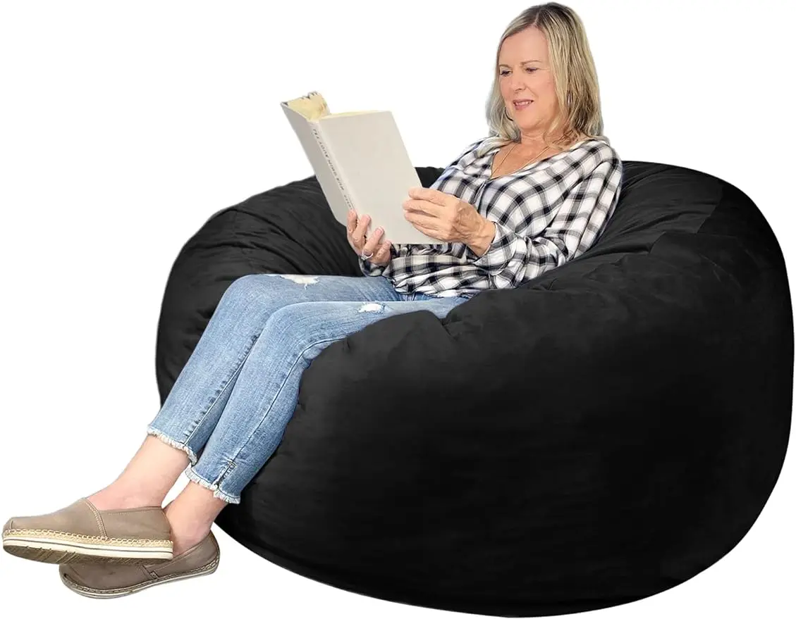 

EDUJIN 3 ft Bean Bag Chair Filled with Memory Foam, Bean Bag Chairs for Adults with Filling, Soft Dutch Velvet Fabric