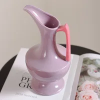 Ceramic Vase Colored Handle Bottles Hydroponics Terrarium Flower Arrangement Accessories Flower Vase Home Decoration 1