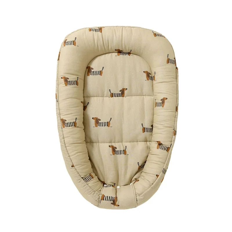 Culla per neonato in cotone per lettino per neonato Paraurti per culla Nuovo 95x60 cm Lettino nido per bambini con cuscino Lettino da viaggio per culla portatile - immagine 5