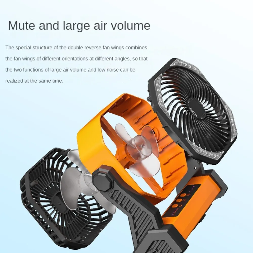 Ventilatore da Campeggio con Lanterna a LED, Batteria da 20000 mAh Pivot da 270 Gradi Ventilatore da Campeggio Ricaricabile USB a Grande Volume d'Aria per la Pesca (#1 Ventilatore da Campeggio con Lanterna a LED, Batteria da 20000 mAh Pivot da 270 Gradi Ventilatore da Campeggio Ricaricabile USB a Grande Volume d'Aria per la Pesca (#1