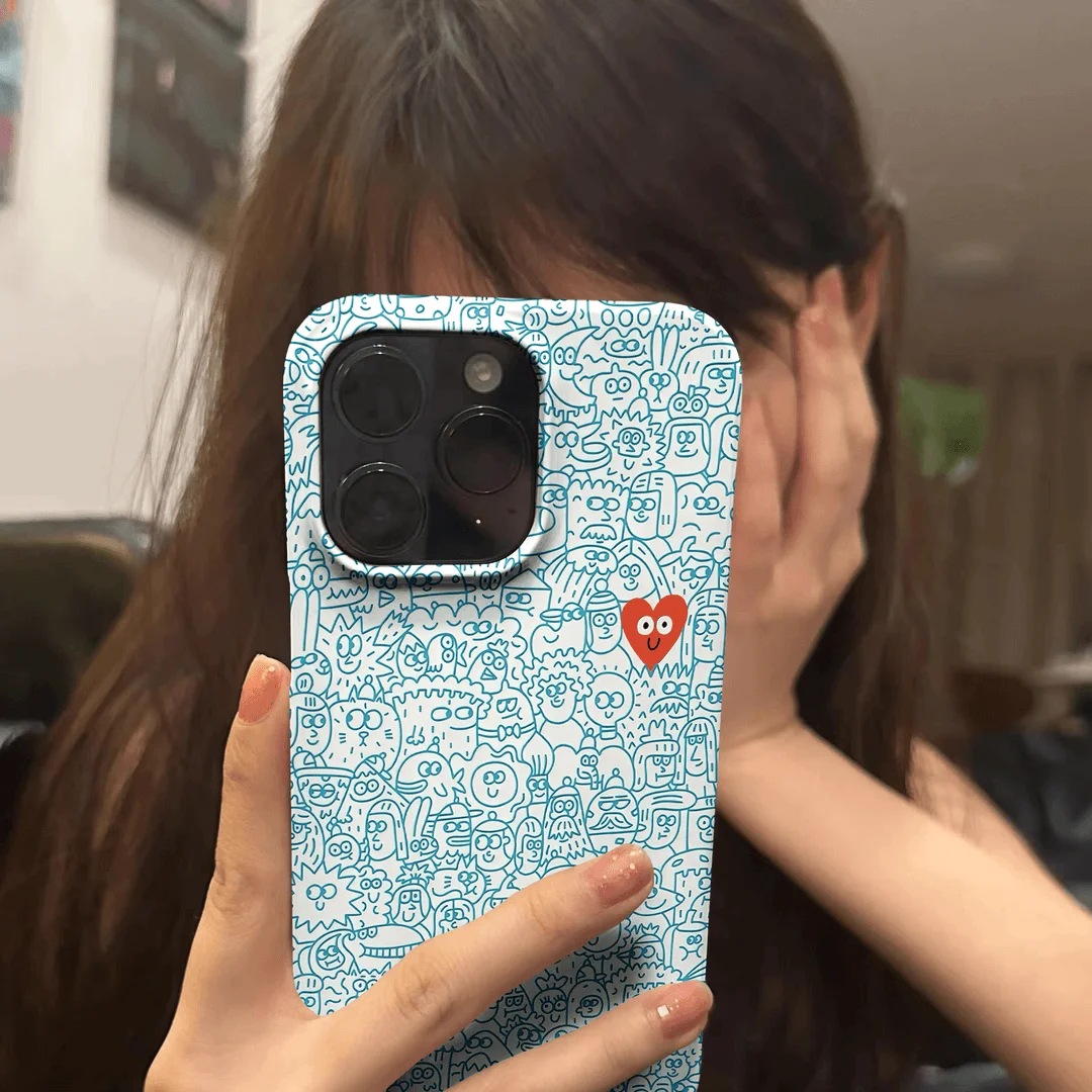 الكورية ins الخط الأزرق الحب جراب هاتف آيفون 16 15...