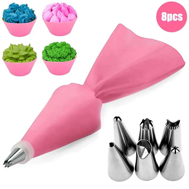 Cake Icing Nozzles Baking Nozzle Set Cake Decorating Nozzle Set Cream Nozzles 8PCS Pastry Tools Accessories Pastry Bag Kitchen Bakery Cupcake Desserts Confectionery Cake Decorating Tools