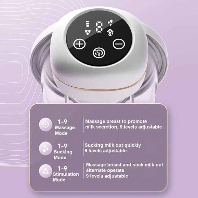 1/2pcs Wearable Breast Pump Portable Electric Breast Pump Hands Free Low Noise Milk Puller with 26mm Silicone Flange 3