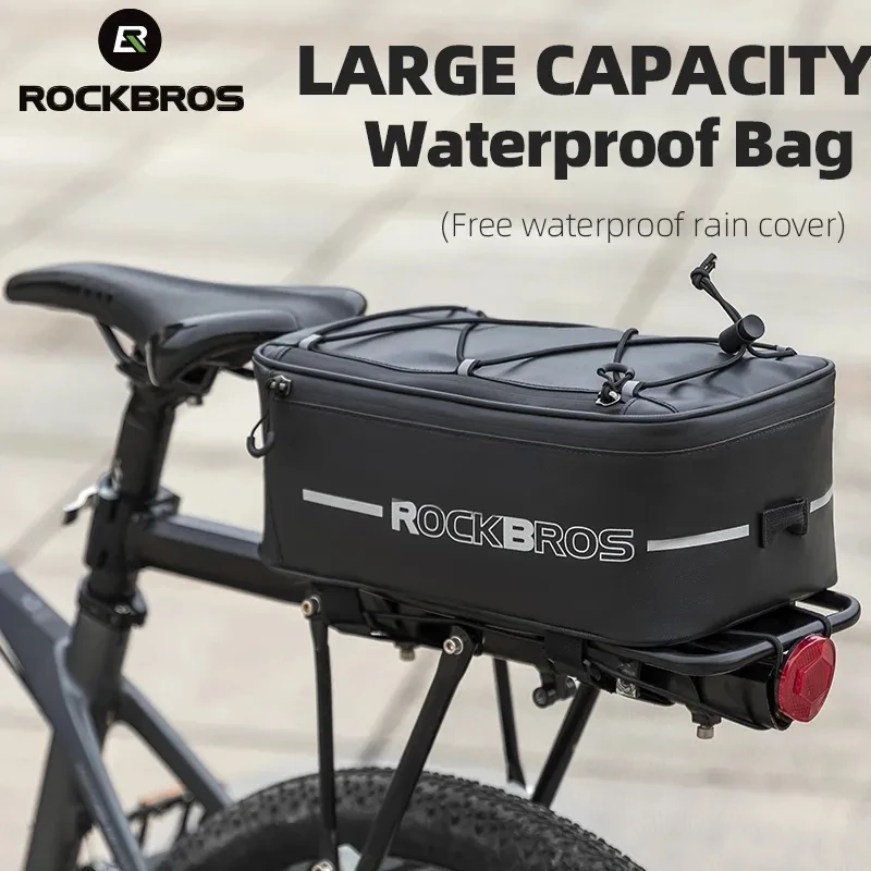 

ROCKBROS Bicycle Bags Waterproof 4L Cycling Travel Trunk Bag Seat Saddle Pannier MTB Electric Bike Reflective Luggage Carrier