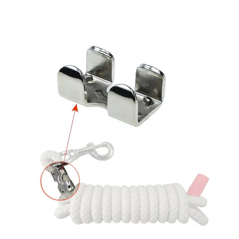 1pc Nickle plated Double Rope Clamp Sturdy Metal Loop End Clip Lightweight Cord Horse equipment Equestrian equipment