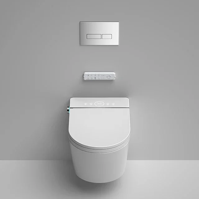 YYHC-Bathroom bidet foot sensor auto automatic flush intelligent wc complete set wall hung smart toilet with tank smart hanging 2