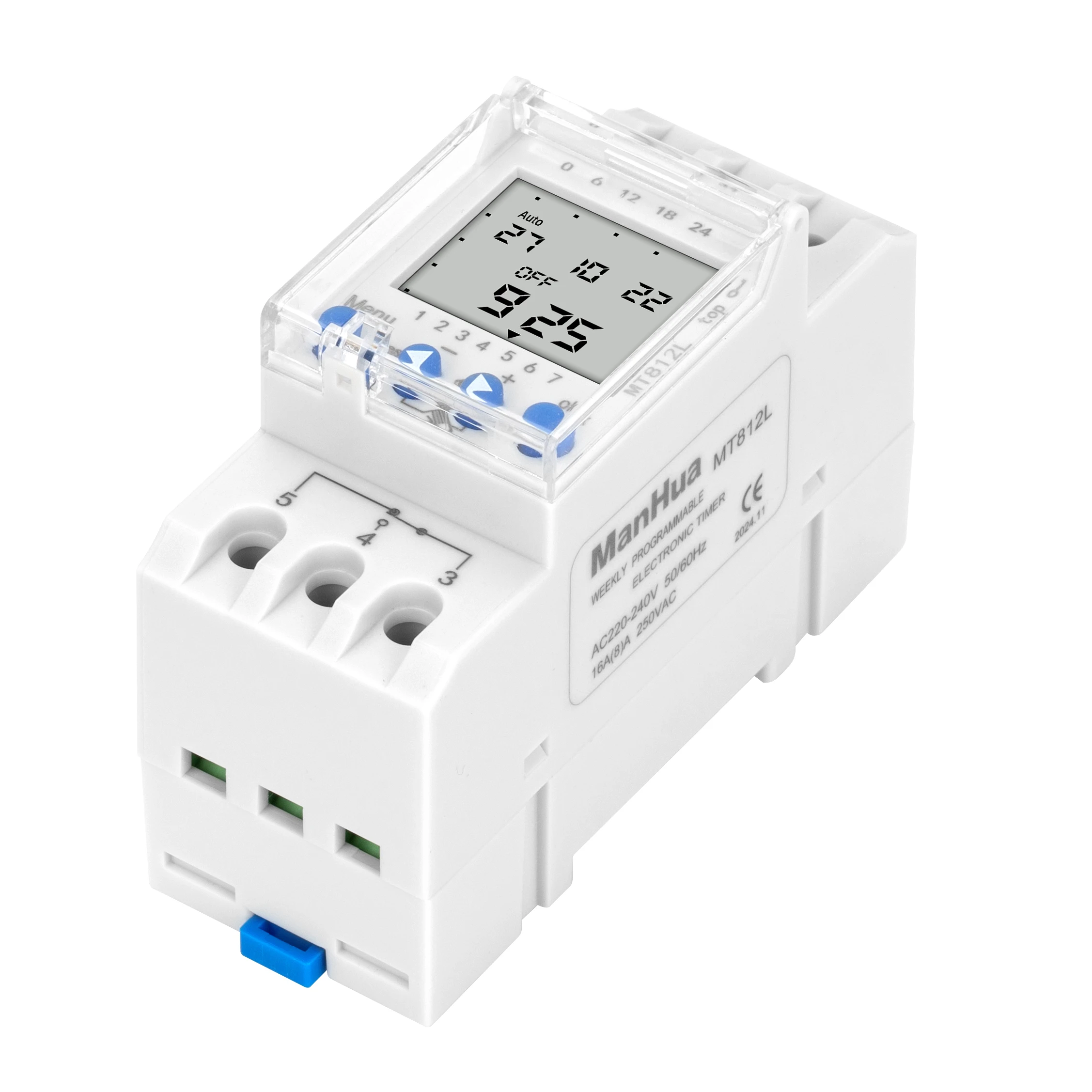 ManHua MT812L Astronomical Timer 1-channel 7 days DIN Rail LCD Digital Time Switch 5