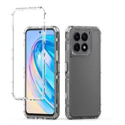 Crystal Clear Shockproof Protective Case - 3-in-1 Transparent Hard Bumper with Soft TPU Cover for PC TPU (Clear)