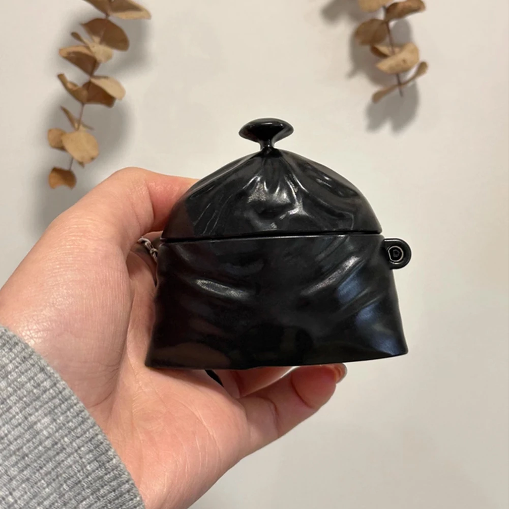 Cartoon Garbage Bag Silicone Earphone Case with Hook