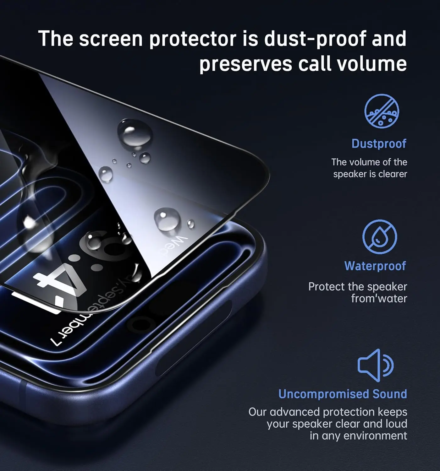 Enhanced Privacy Screen Protector - Easy Installation, Anti-Spy, Dust-Free, Tempered Glass, 9H Hardness (1/2/3 Pack)