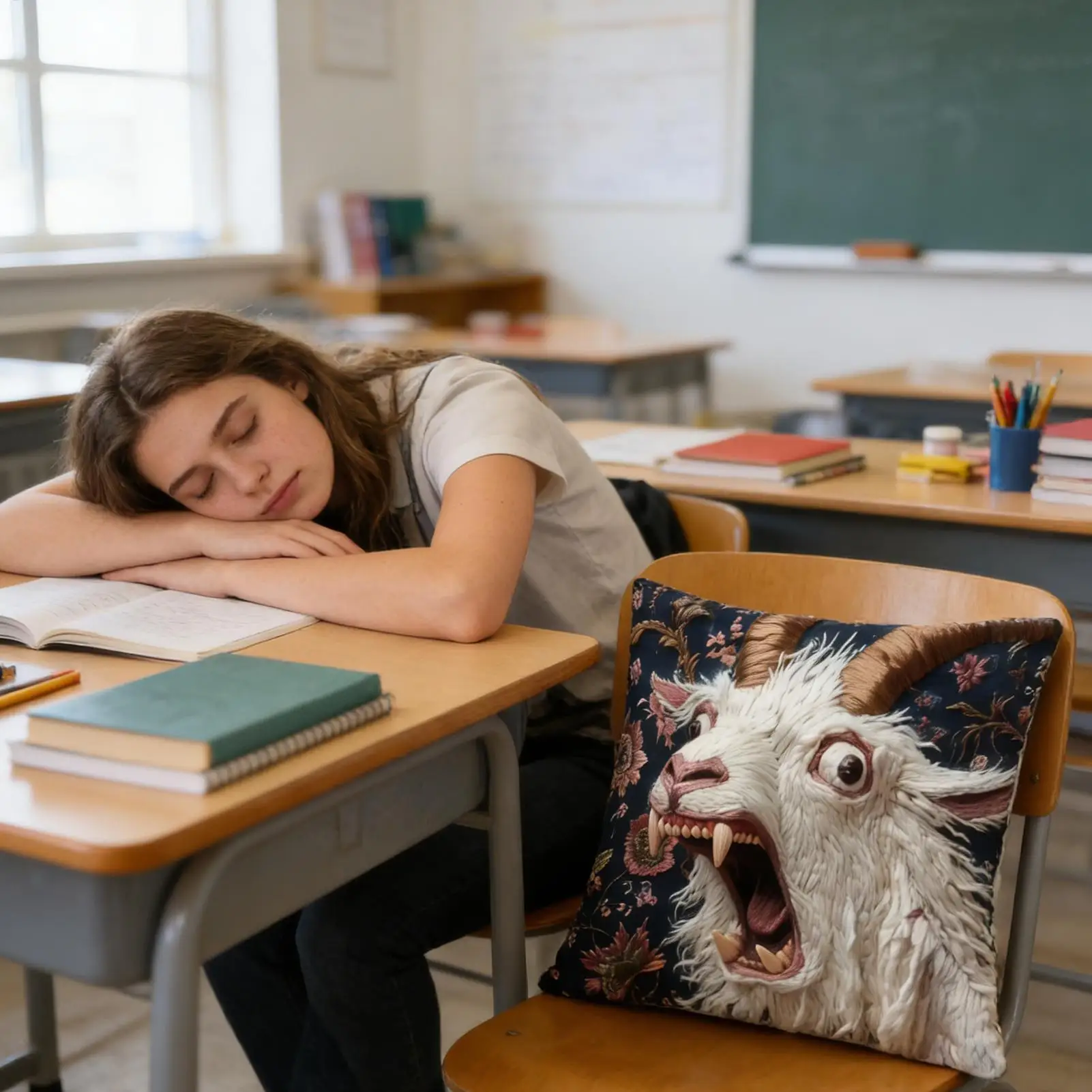 Screaming Goat Kissenbezug, 45,7 x 45,7 cm, lustiger Tier-Plüsch-Kissenbezug, Kissenbezug für Couch, Sofa, Schlafzimmer, Dekoration – Detail 4