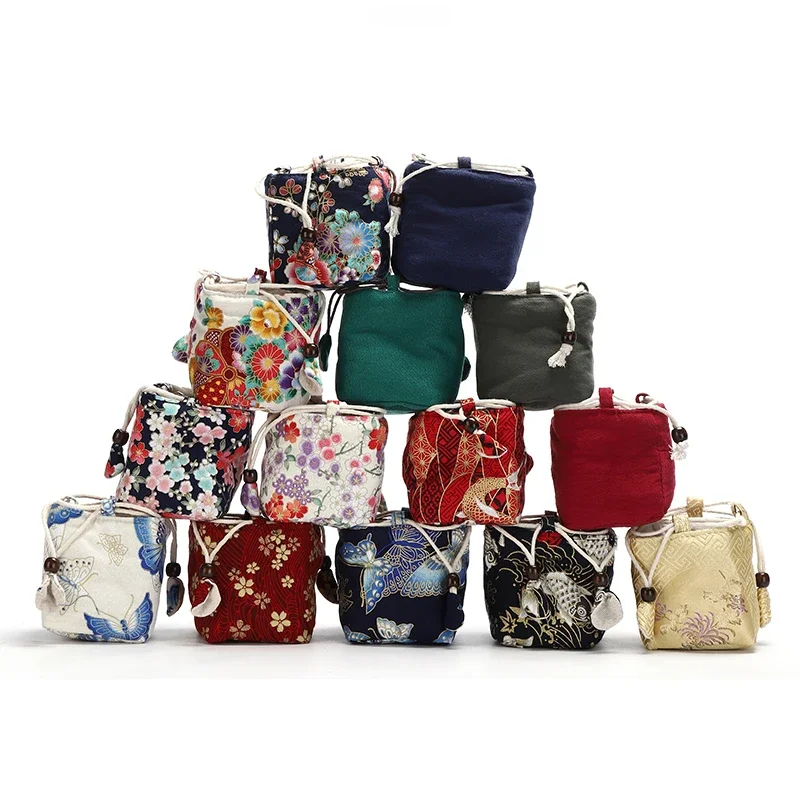 Travel tea set Cup case Cup bag Kongfu Tea cup bag Portable Outdoor Tea cup Master Cotton hemp single Storage