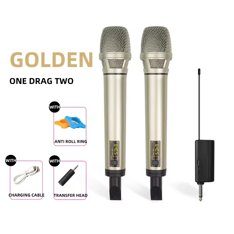 Hensych Microphone Dynamique UHF Portatif Sans Fil Avec Mini