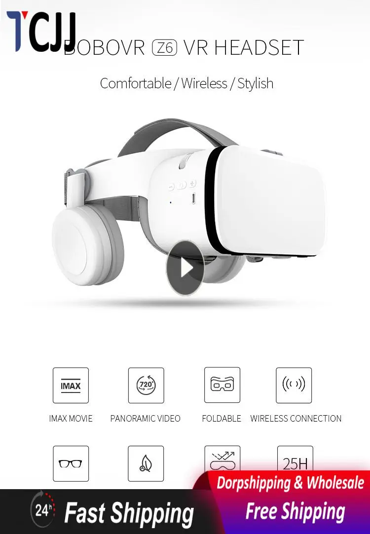 

1/2/3 шт., улучшенная Беспроводная стереогарнитура виртуальной реальности с микрофоном, шлем Z6, гарнитура виртуальной реальности для 3D-очков Bobo
