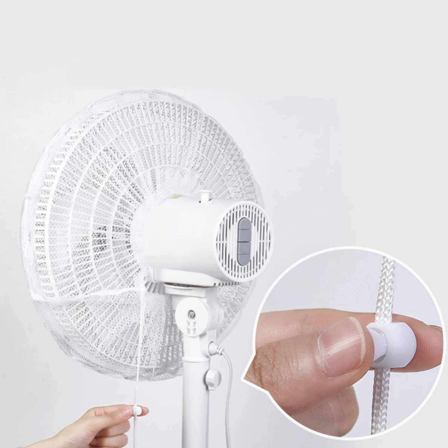 Safety Protective Fan Cover Anti-pinch Hands Protector Drawstring Style Fan Dust Cover Mesh Electric Protection