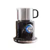 Electric Milk Frother 700ML 304 Stainless Steel Double Mixing Head Hot & Cold Temperature Adjustment Hot Milk Home Milk Frother 1