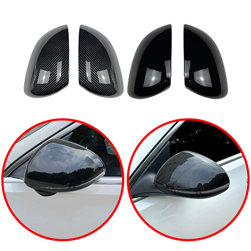 

For Mercedes Benz C Class W206 C200 C300 C260 2022 To Up Rearview Mirror Frame Cover Carbon Fiber Look Gloss Black Sticker Trim