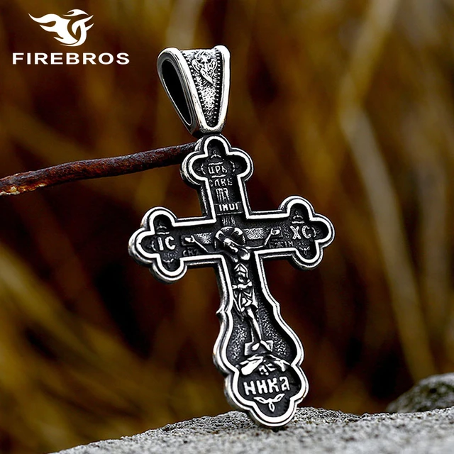 Christian Orthodox Crucifix Jesus Cross Pendant For Men Russian Cross  Prayer Jewelry With Pastor Collar From Yujiliu, $8.86 | DHgate.Com